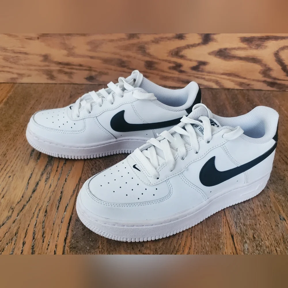 Nike - Boys - Size 4.5Y - Air Force 1 - Low - Athletic Shoes - White/Black - Picture 1 of 9